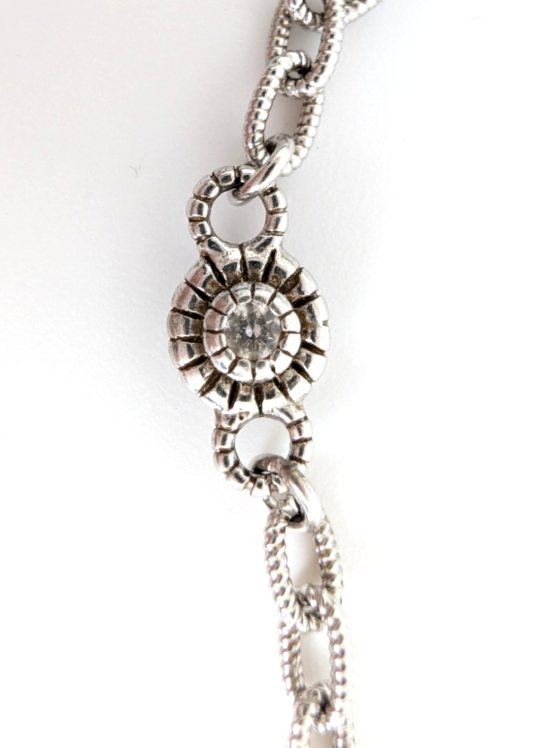 Judith Ripka Sterling Silver 925 By The Yard 16" Necklace 11500 - Image 5