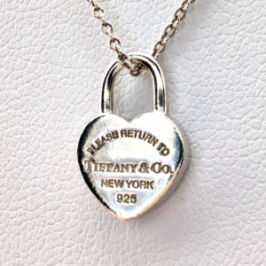Tiffany & Co Sterling Silver 925 Return to Tiffany Padlock Necklace Oak644