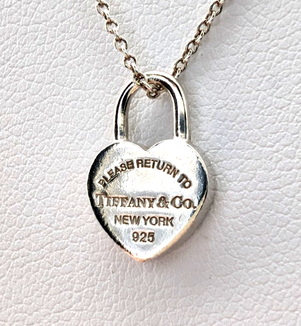 Tiffany & Co Sterling Silver 925 Return to Tiffany Padlock Necklace Oak644