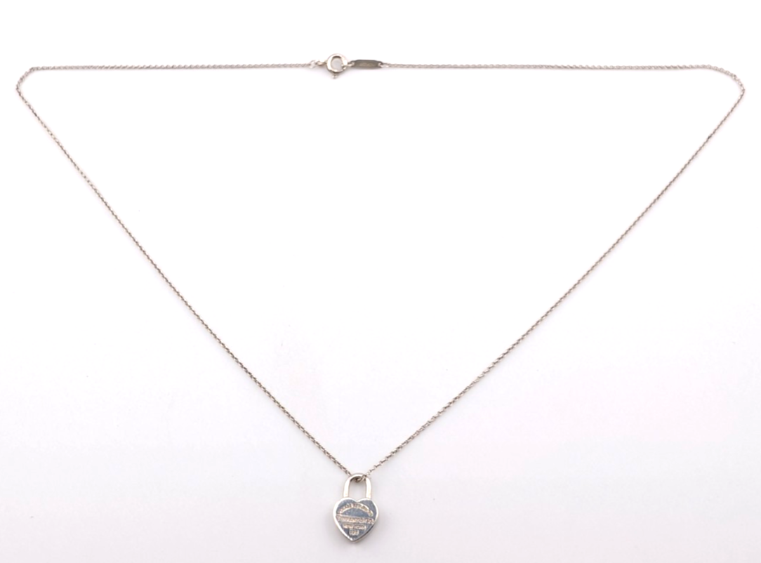 Tiffany & Co Sterling Silver 925 Return to Tiffany Padlock Necklace Oak644 - Image 6