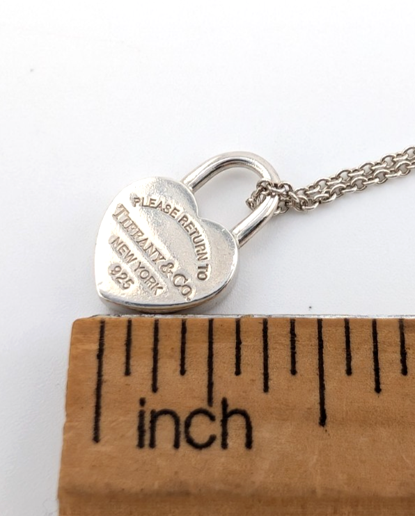 Tiffany & Co Sterling Silver 925 Return to Tiffany Padlock Necklace Oak644 - Image 15