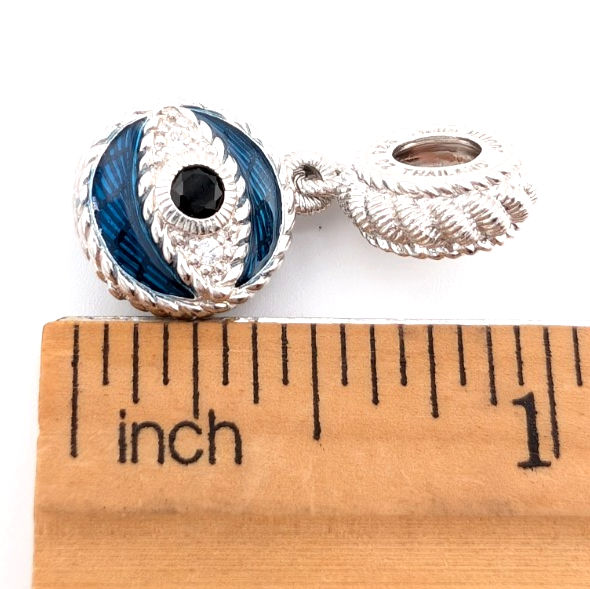 Judith Ripka 925 Misc 3 Charms Evil Eye-Sapphire Heart- Clear Gem Bead Oak884 - Image 16