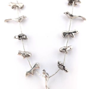 Native American Navajo Sterling Silver 925 Animal Fetish Necklace OAK702
