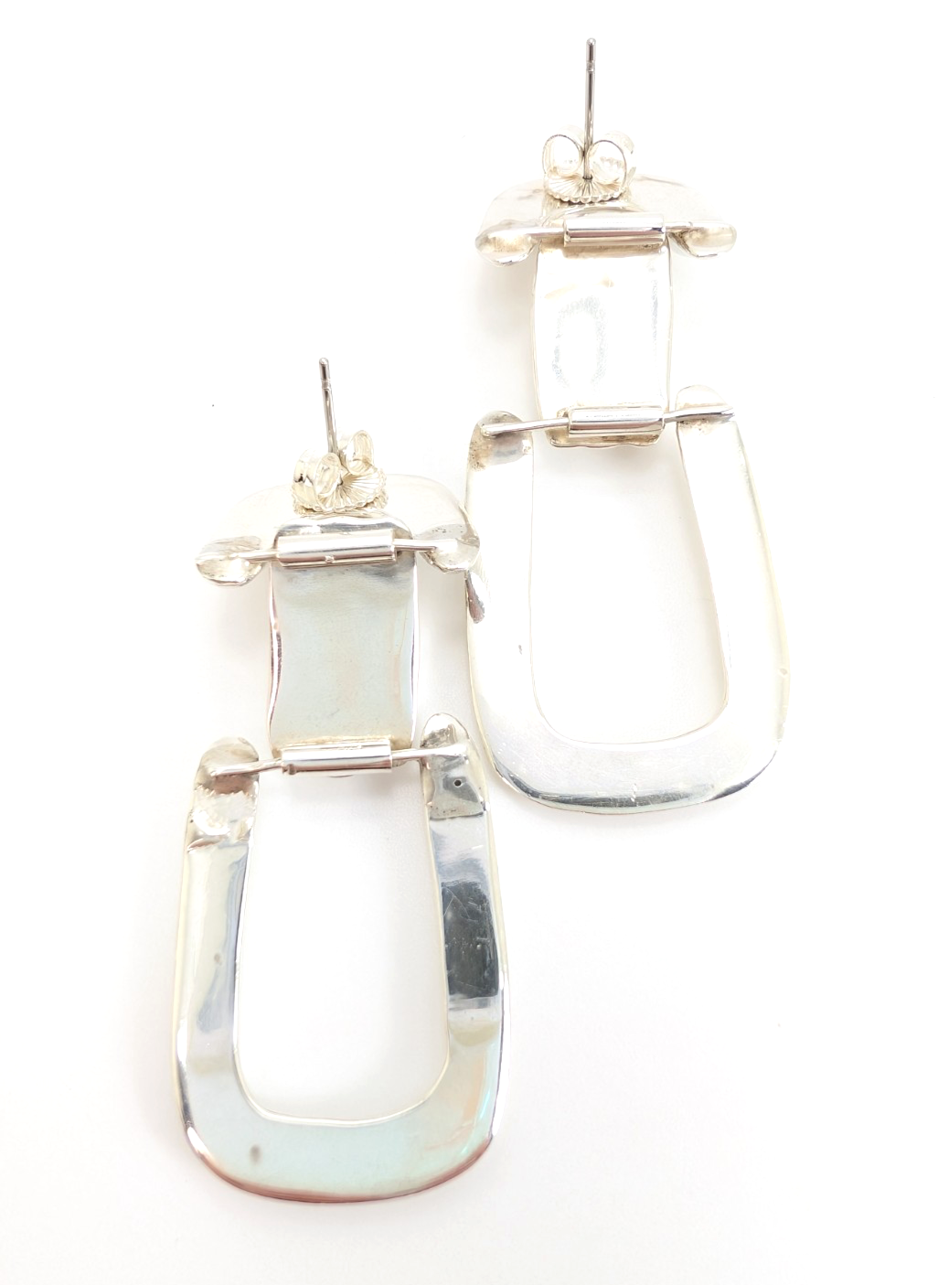 Sterling Silver 925 Chunky Doorknocker Stud Earrings R977- FOX1901 - Image 10