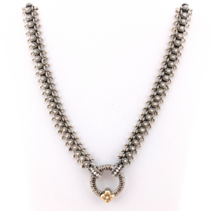 Barbara Bixby Sterling Silver 925 Gold Accent Flower Eastern Necklace Oak802