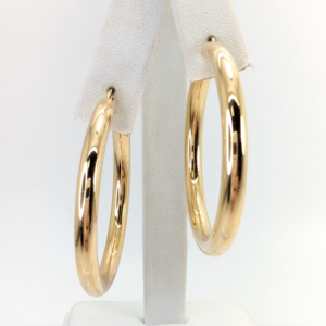 14K Yellow Gold 1.5/8" Tube Style Hoop EarringsP469-Fox1249