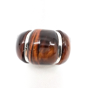 Sterling Silver 925 Gemstone Tiger's Eye Size 8 Ring- R1183-CRN211