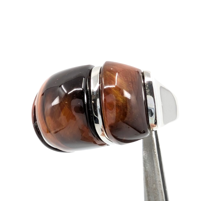 Sterling Silver 925 Gemstone Tiger's Eye Size 8 Ring- R1183-CRN211 - Image 12