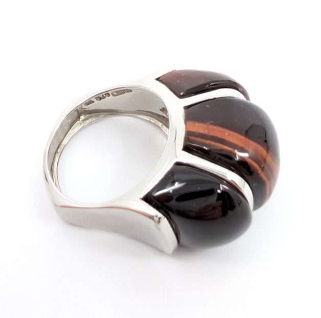 Sterling Silver 925 Gemstone Tiger's Eye Size 8 Ring- R1183-CRN211 - Image 17