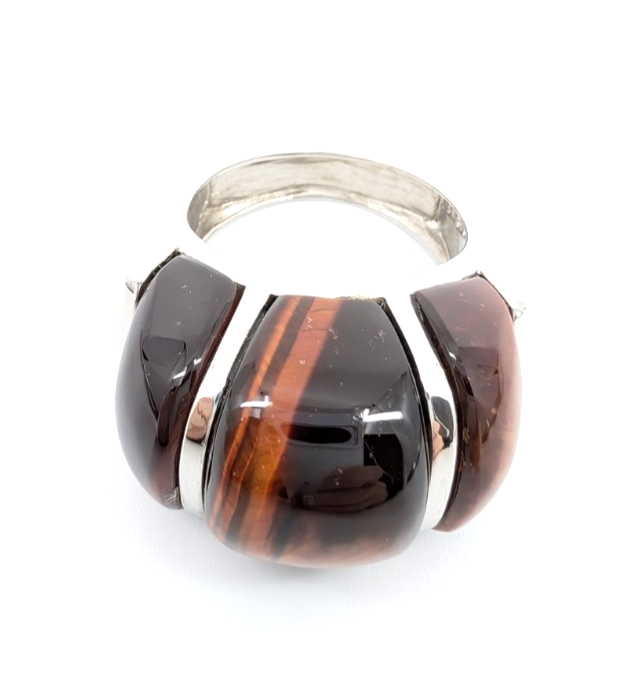 Sterling Silver 925 Gemstone Tiger's Eye Size 8 Ring- R1183-CRN211 - Image 18