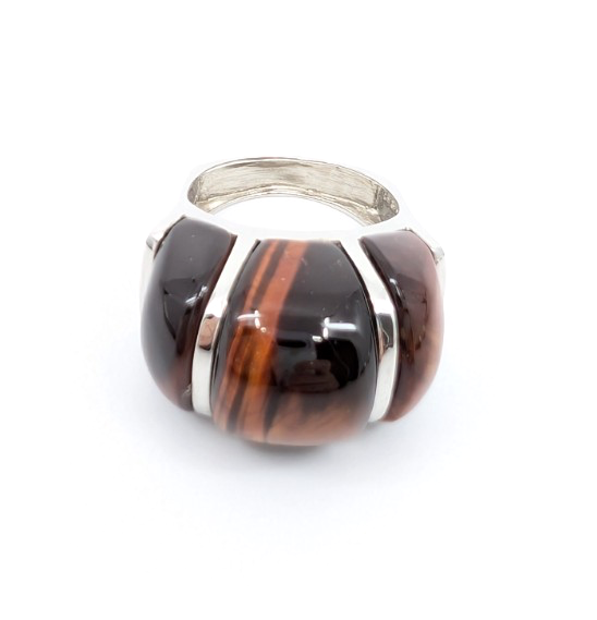 Sterling Silver 925 Gemstone Tiger's Eye Size 8 Ring- R1183-CRN211 - Image 19