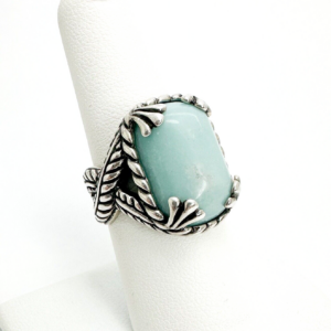 Carolyn Pollack Relios Sterling Silver 925 Blue Amagonite Gemstone Ring O445