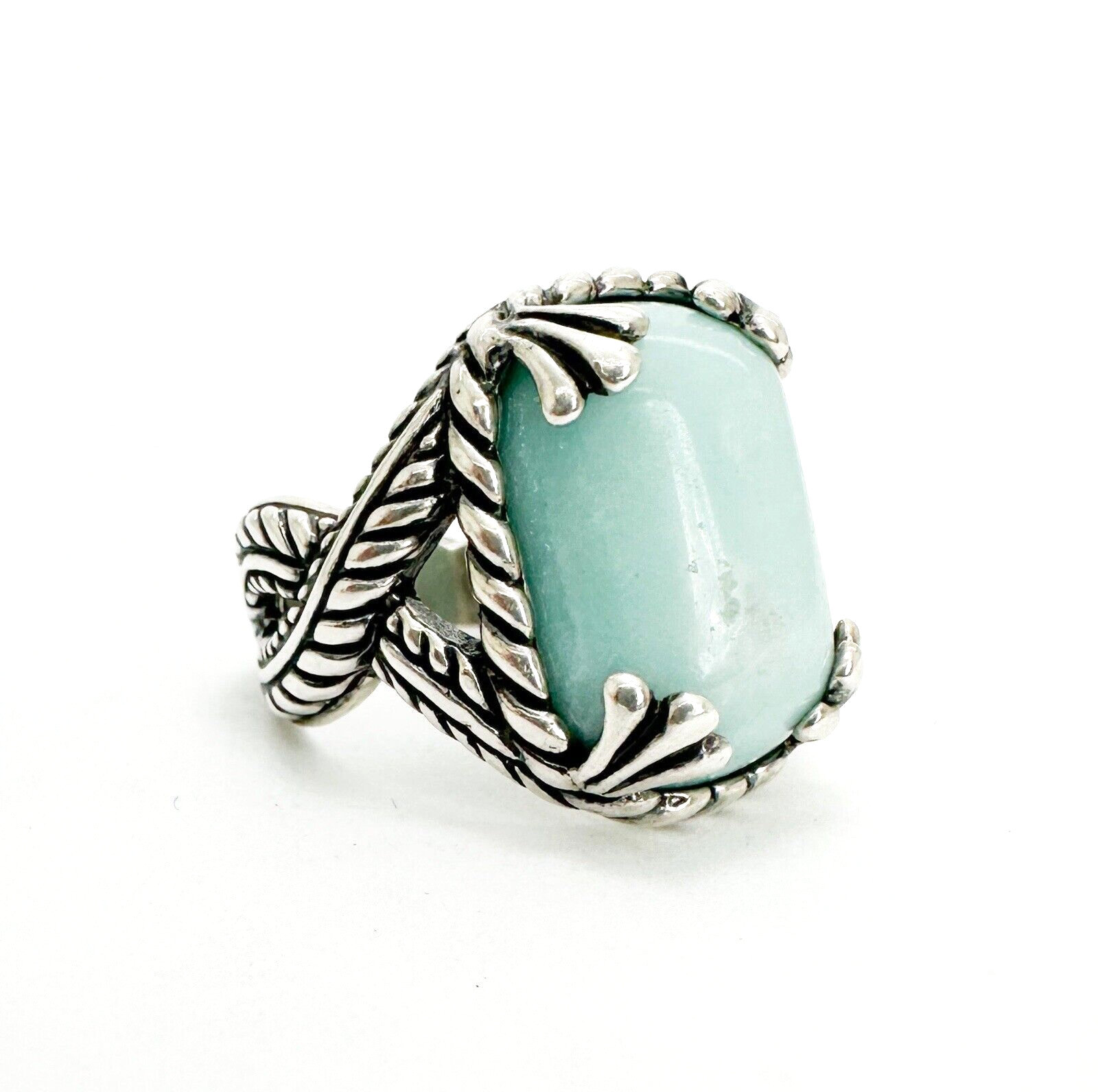 Carolyn Pollack Relios Sterling Silver 925 Blue Amagonite Gemstone Ring O445 - Image 3