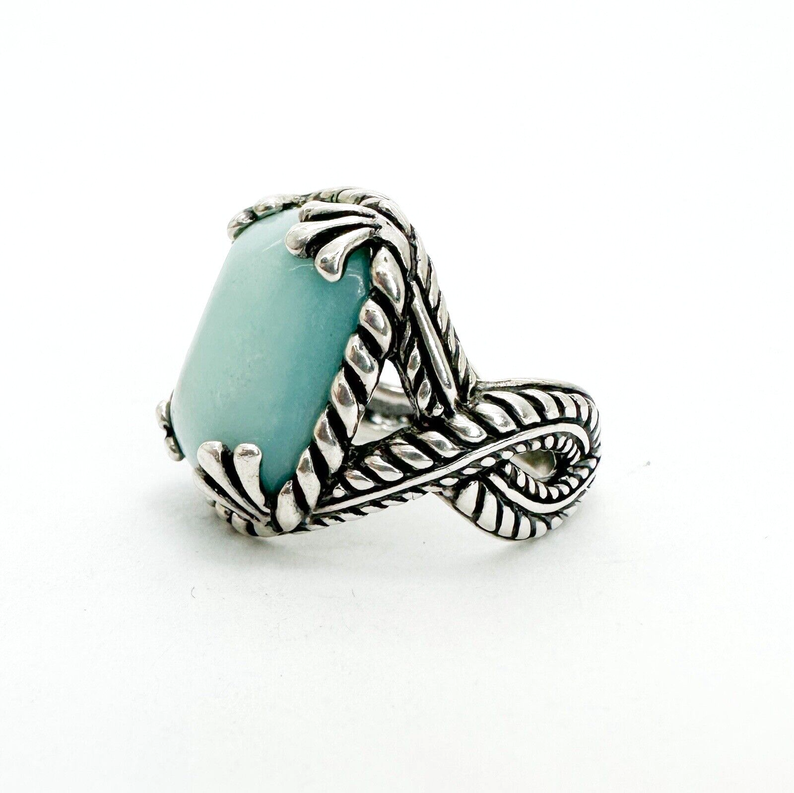 Carolyn Pollack Relios Sterling Silver 925 Blue Amagonite Gemstone Ring O445 - Image 4