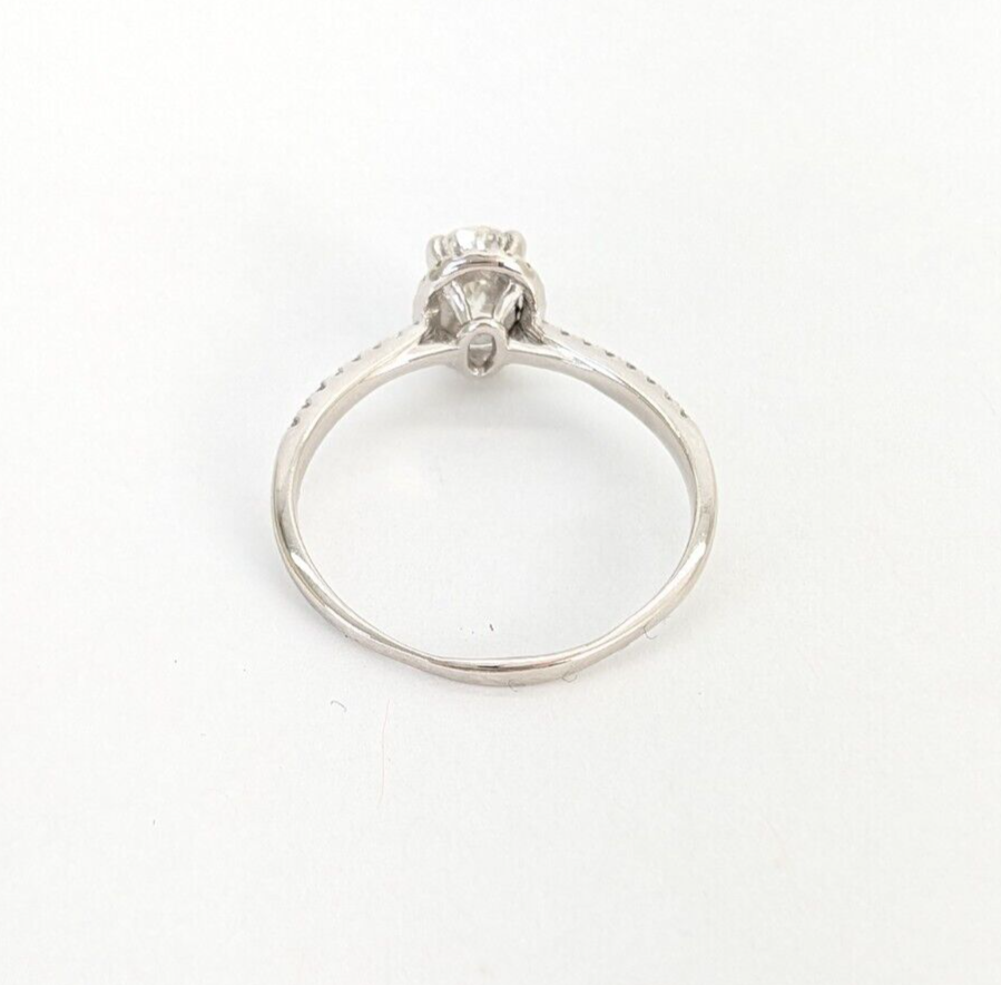 18K White Gold 1 ctw Diamond Oval Halo Engagement Ring N304 - Image 8