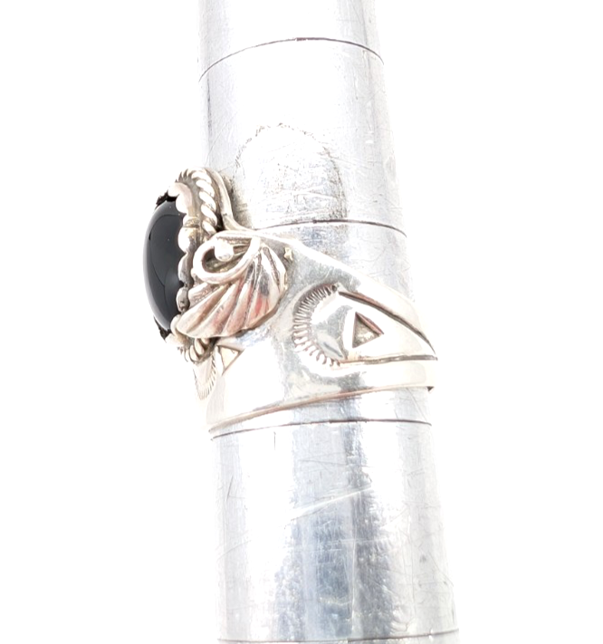 Sterling Silver 925 6.75 Ring Onyx Cabochon 13641 - Image 7