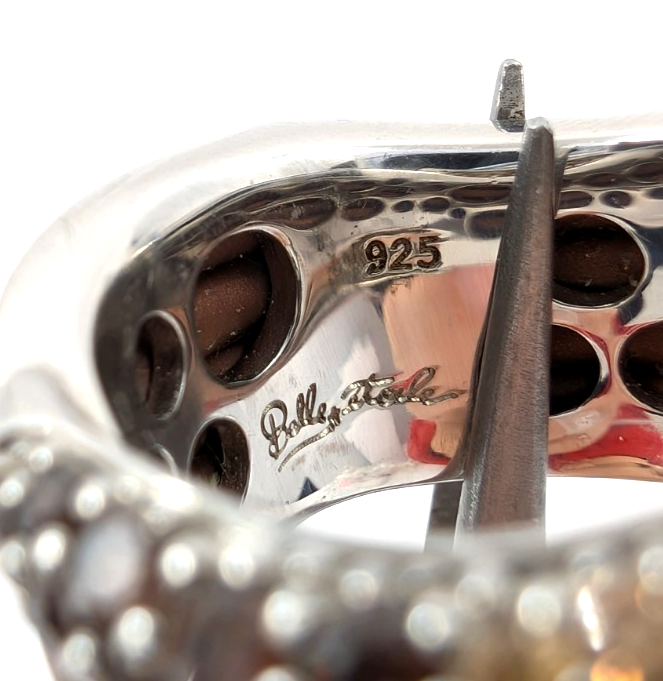 Sterling Silver 925 7 Ring Brown Wave 13644 - Image 15