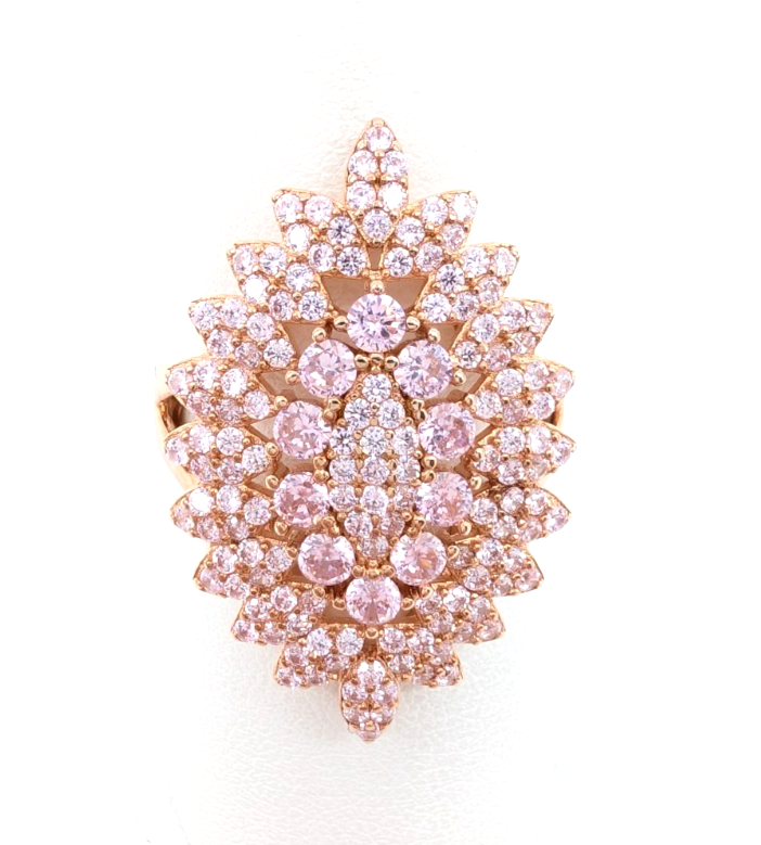 Sterling Silver 925 11.75 Ring RGP Pink Cluster 13567