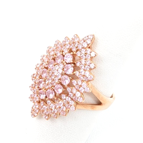 Sterling Silver 925 11.75 Ring RGP Pink Cluster 13567 - Image 2