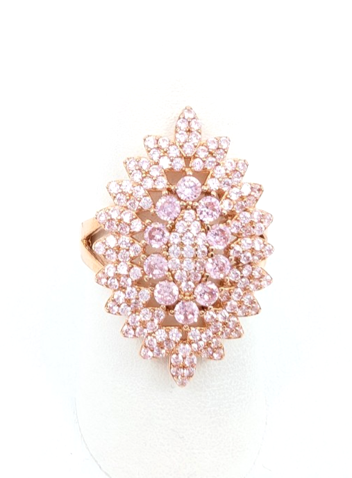 Sterling Silver 925 11.75 Ring RGP Pink Cluster 13567 - Image 4