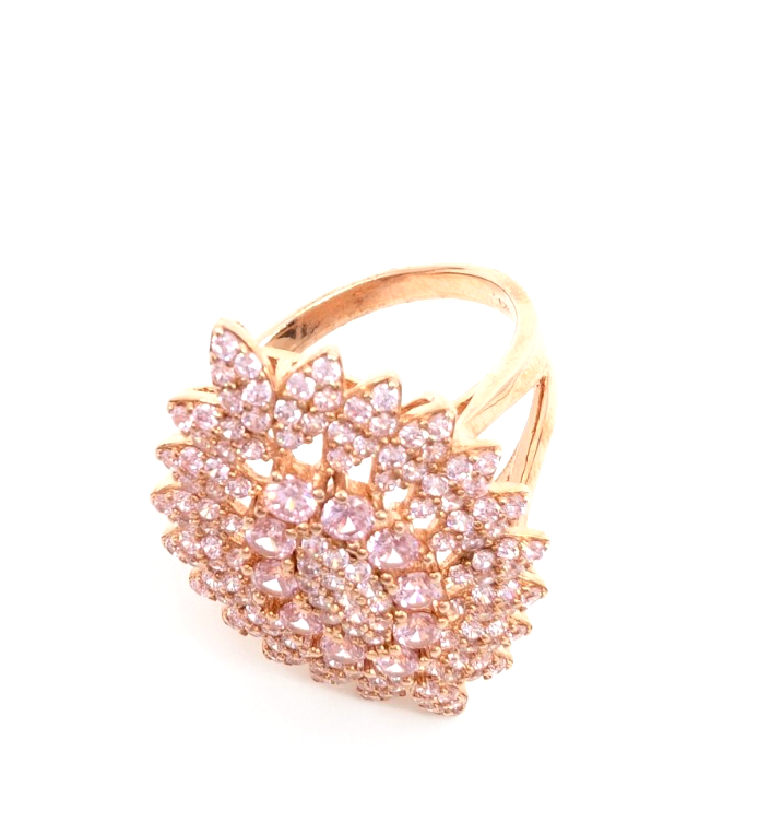Sterling Silver 925 11.75 Ring RGP Pink Cluster 13567 - Image 8