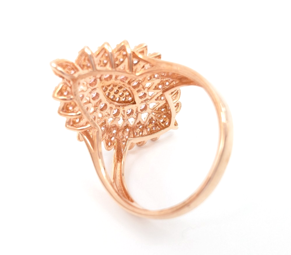 Sterling Silver 925 11.75 Ring RGP Pink Cluster 13567 - Image 9