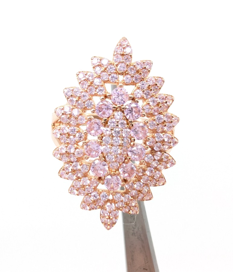 Sterling Silver 925 11.75 Ring RGP Pink Cluster 13567 - Image 16
