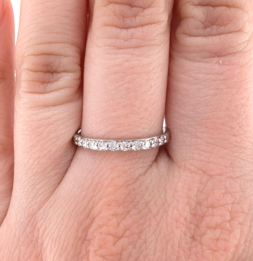 14k White Gold Diamond Band Ring OAK607 - Image 6