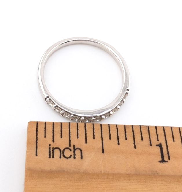14k White Gold Diamond Band Ring OAK607 - Image 10