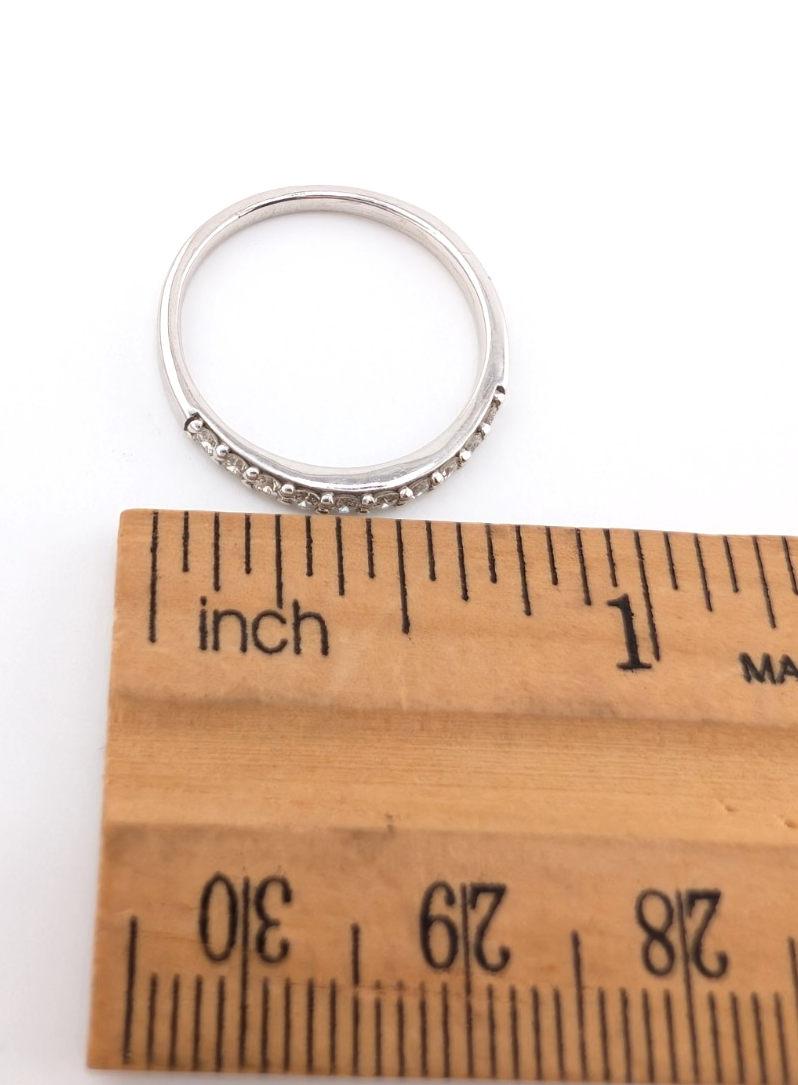 14k White Gold Diamond Band Ring OAK607 - Image 11