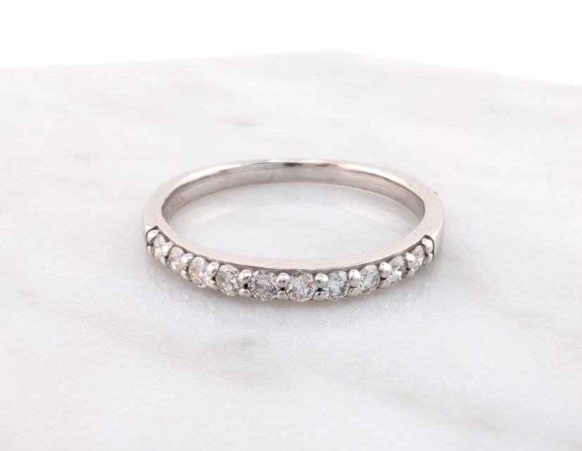 14k White Gold Diamond Band Ring OAK607 - Image 13