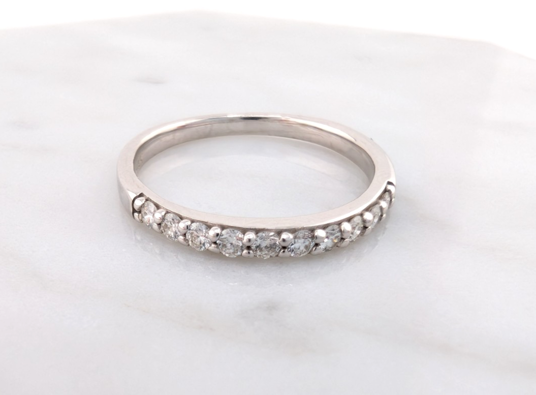 14k White Gold Diamond Band Ring OAK607 - Image 14