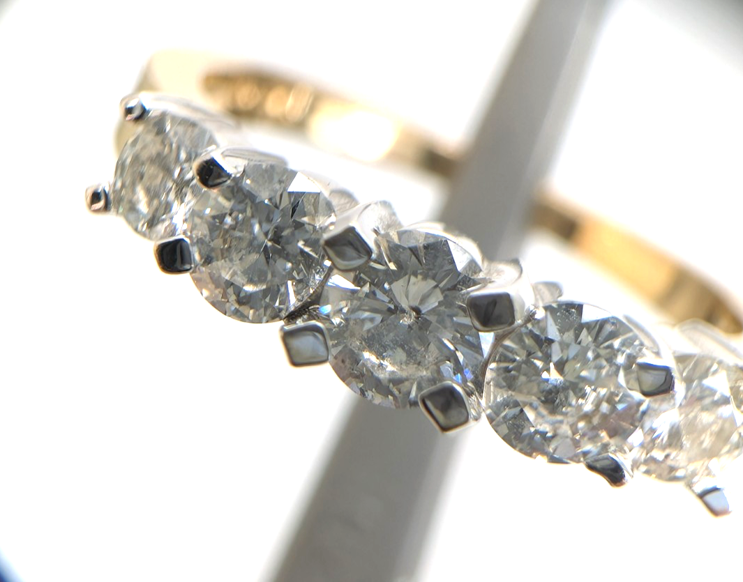 14K Yellow Gold 1.03 ctw 5-Stone Diamond Band Ring CRN161 - Image 6