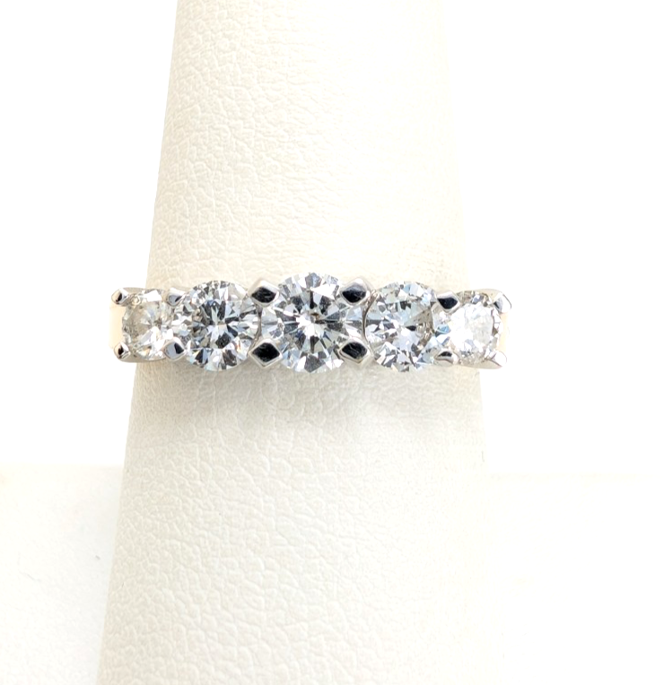 14K Yellow Gold 1.03 ctw 5-Stone Diamond Band Ring CRN161 - Image 12