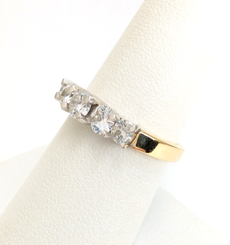 14K Yellow Gold 1.03 ctw 5-Stone Diamond Band Ring CRN161 - Image 13