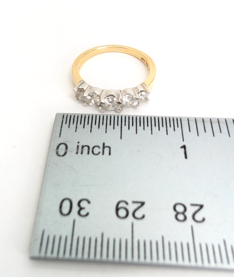 14K Yellow Gold 1.03 ctw 5-Stone Diamond Band Ring CRN161 - Image 14