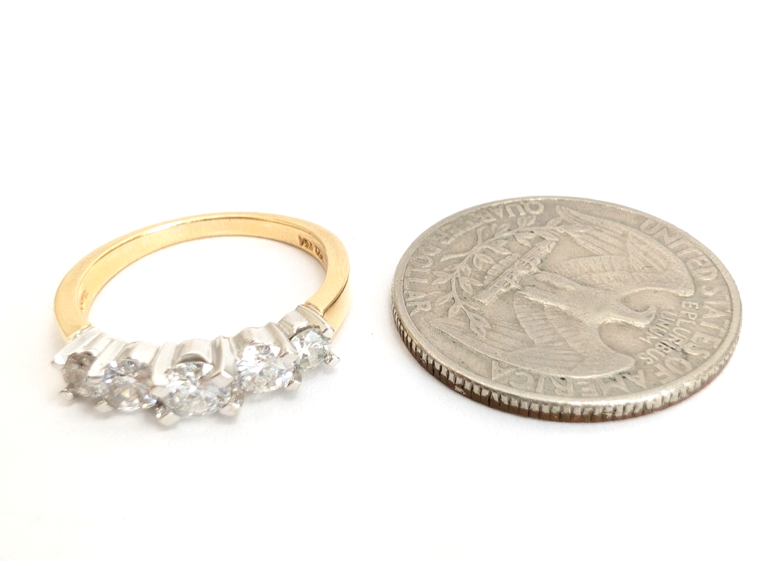 14K Yellow Gold 1.03 ctw 5-Stone Diamond Band Ring CRN161 - Image 15