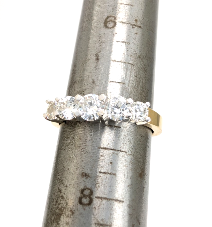 14K Yellow Gold 1.03 ctw 5-Stone Diamond Band Ring CRN161 - Image 17