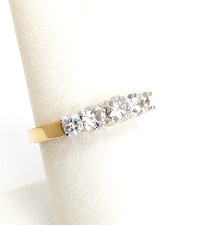 14K Yellow Gold 1.03 ctw 5-Stone Diamond Band Ring CRN161 - Image 19