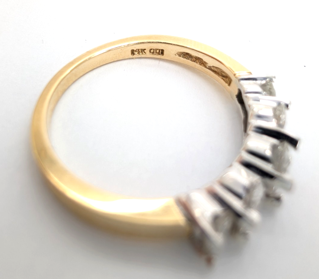 14K Yellow Gold 1.03 ctw 5-Stone Diamond Band Ring CRN161 - Image 20