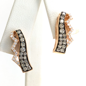 LeVian 14K Rose Gold Champagne Diamond Studs Earrings P1002-Oak390