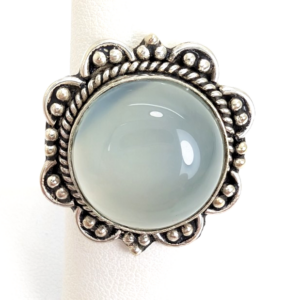 Sterling Silver 925 Bali Style Quartz Cabochon Ring 13594