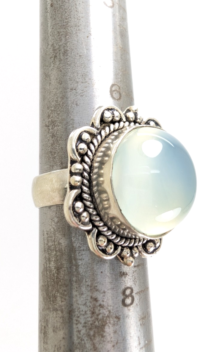 Sterling Silver 925 Bali Style Quartz Cabochon Ring 13594 - Image 2