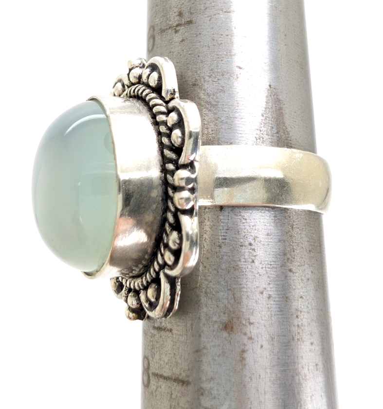 Sterling Silver 925 Bali Style Quartz Cabochon Ring 13594 - Image 3