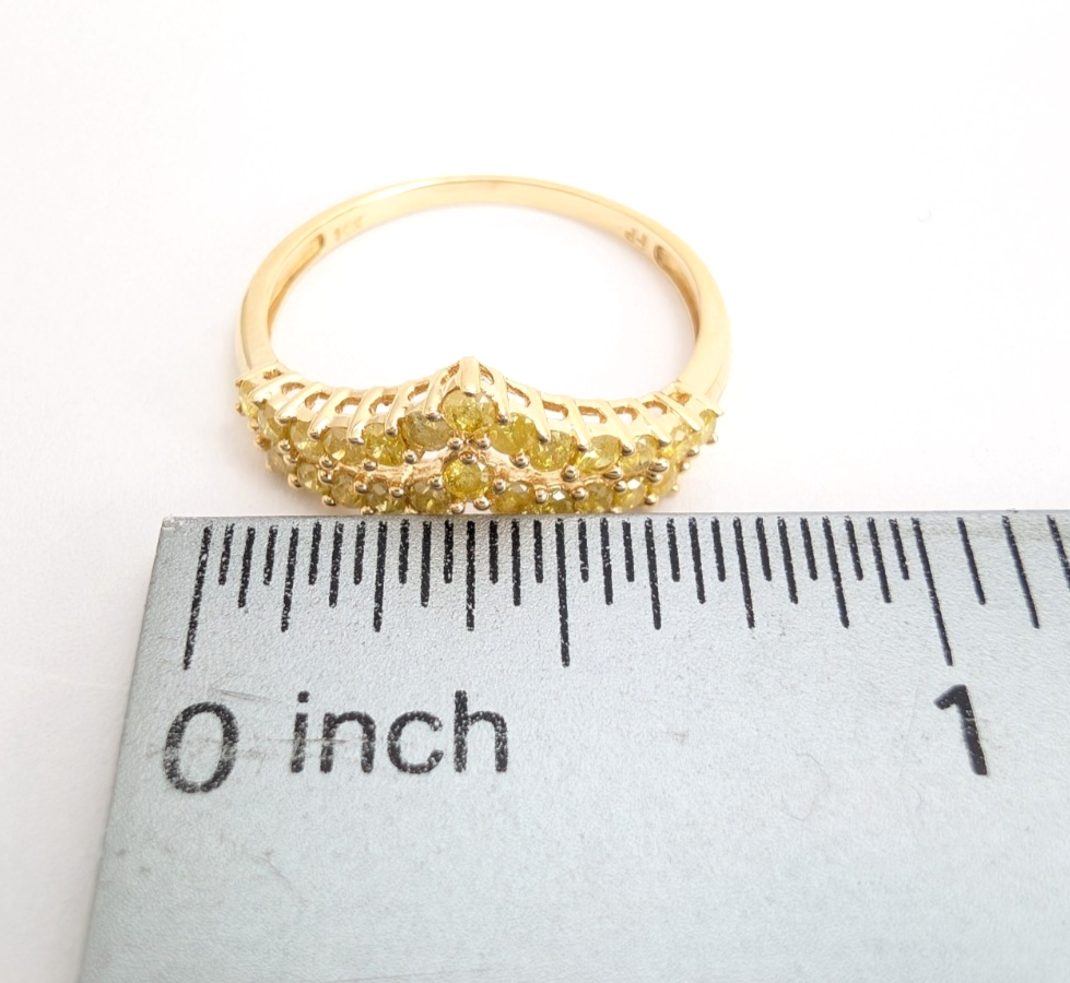 14K Yellow Gold 1/2ctw Irradiated Yellow Diamond V Band Ring P995-CRN163 - Image 18