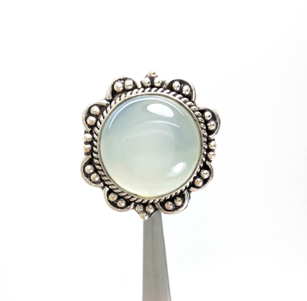 Sterling Silver 925 Bali Style Quartz Cabochon Ring 13594 - Image 6