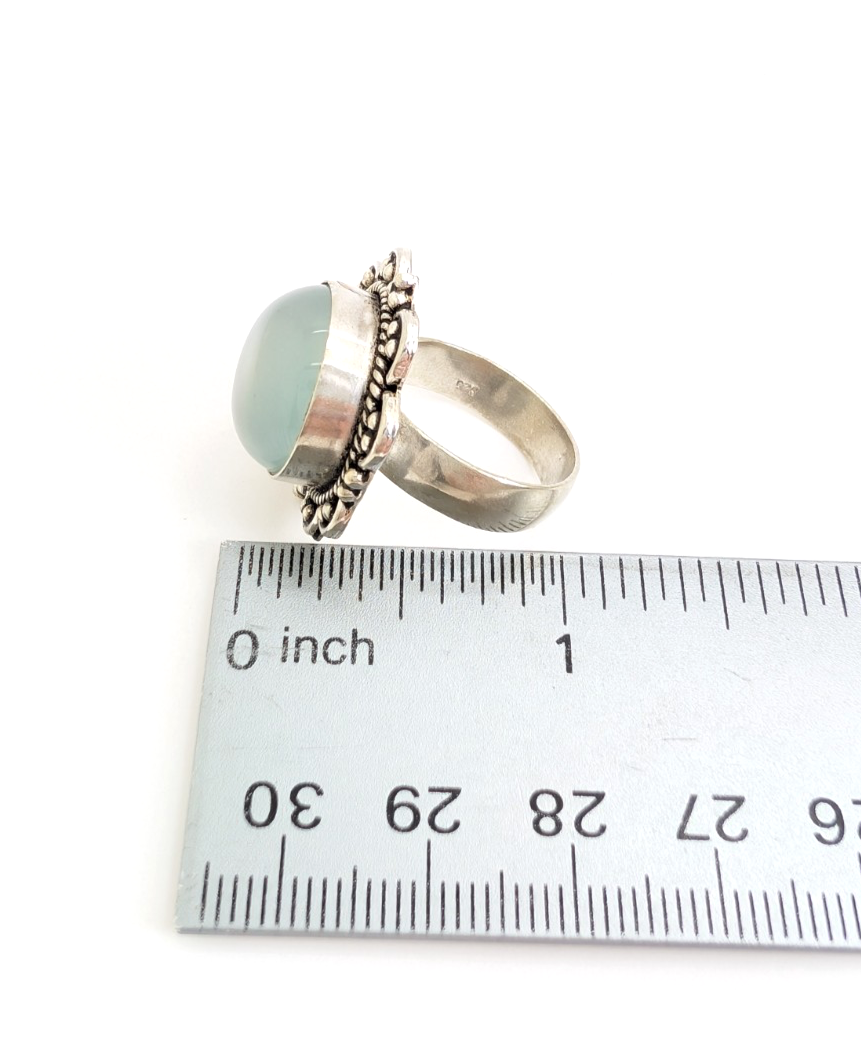 Sterling Silver 925 Bali Style Quartz Cabochon Ring 13594 - Image 7