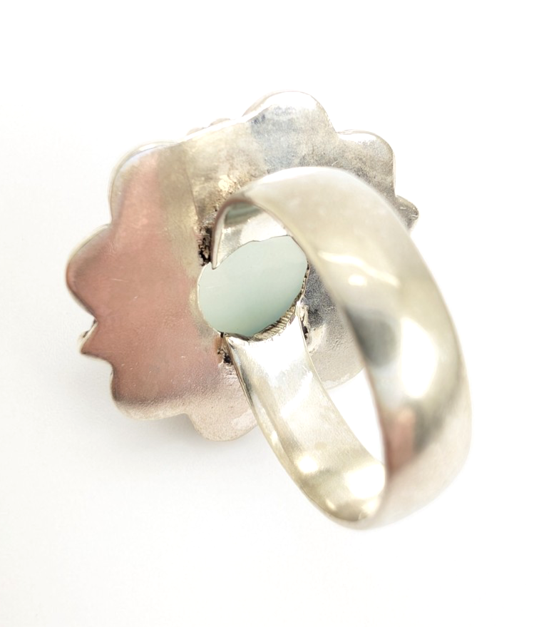 Sterling Silver 925 Bali Style Quartz Cabochon Ring 13594 - Image 9