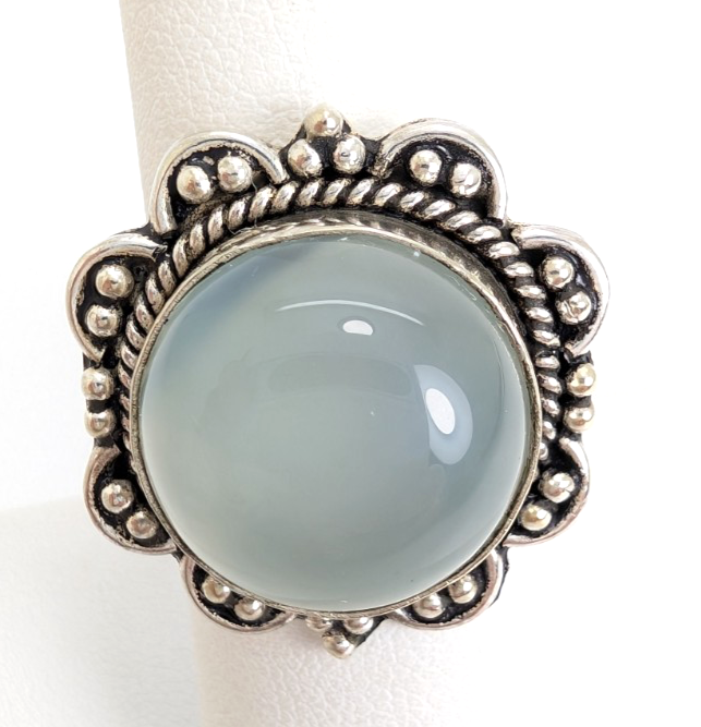 Sterling Silver 925 Bali Style Quartz Cabochon Ring 13594 - Image 11