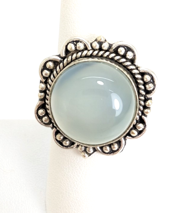 Sterling Silver 925 Bali Style Quartz Cabochon Ring 13594 - Image 12